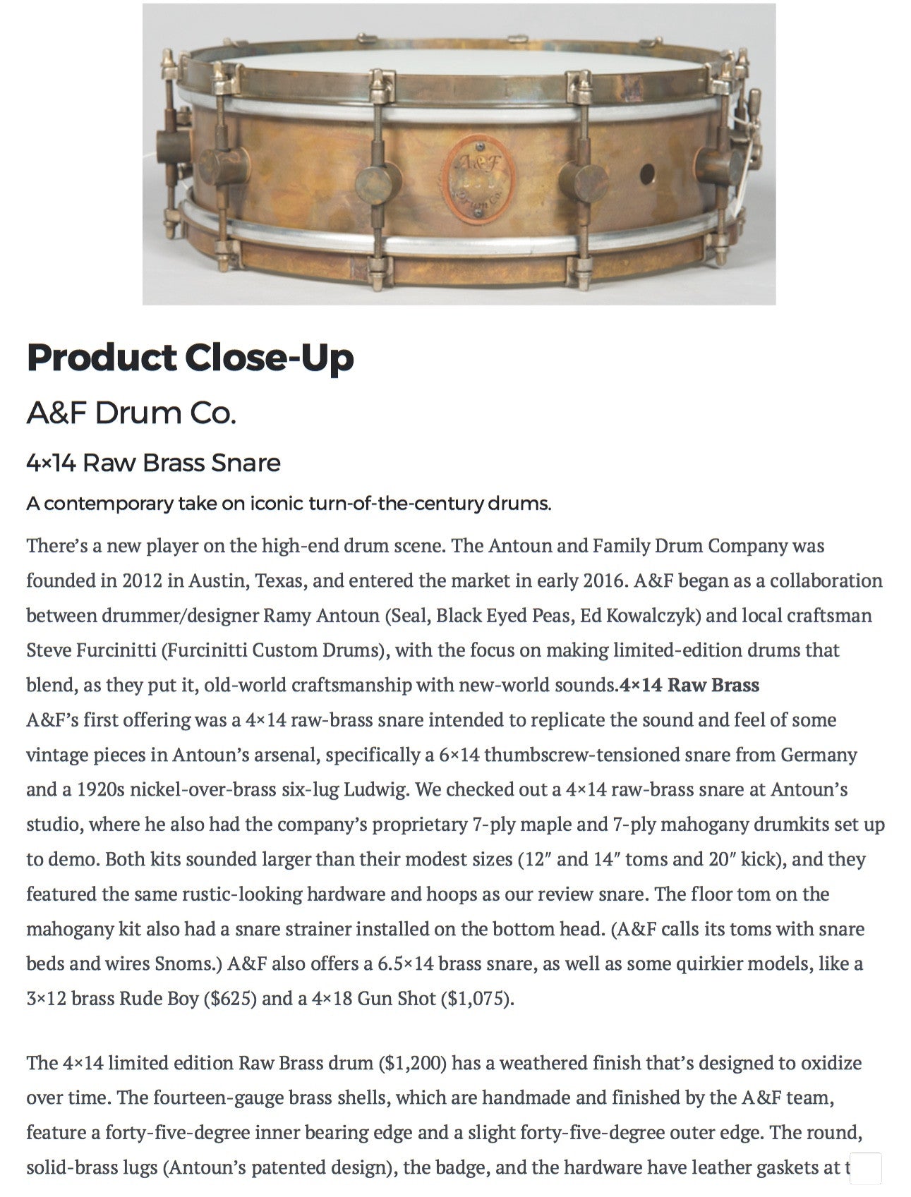 4x14 Limited Edition Snare/SOLD OUT!